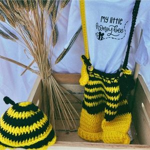 Crochet Bumble Bee Photoshoot outfit